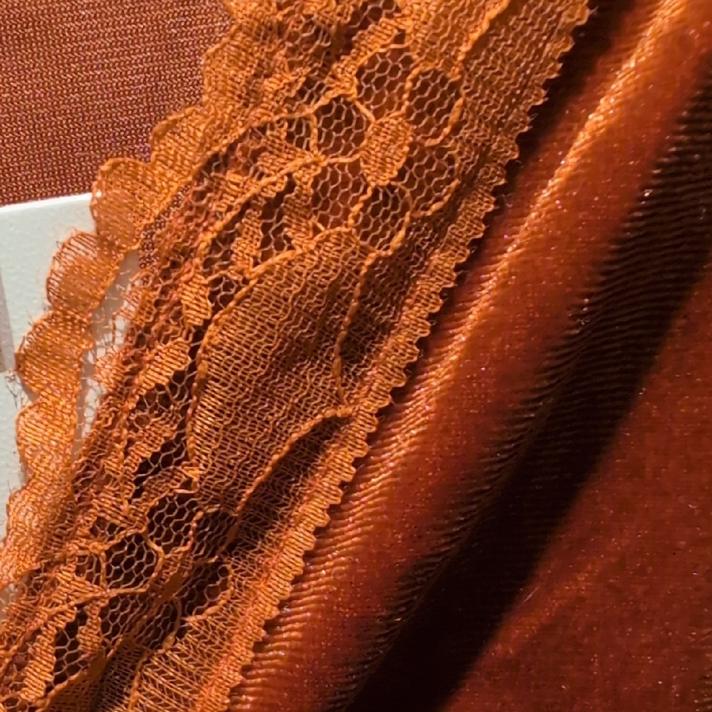 Elegant Velvet Dress in Rich Rust-Brown - Picture 8 of 10